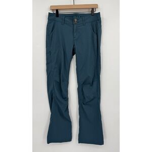 Prana Pants Womens Size 4 Blue Green Halle Hiking Outdoor Stretch Roll Up Leg